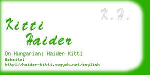 kitti haider business card